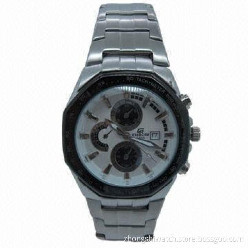 Hot Men's Metal Watch with Silver Golden Tone/Stainless Steel Band/Fashionable Wrist Watch for Men